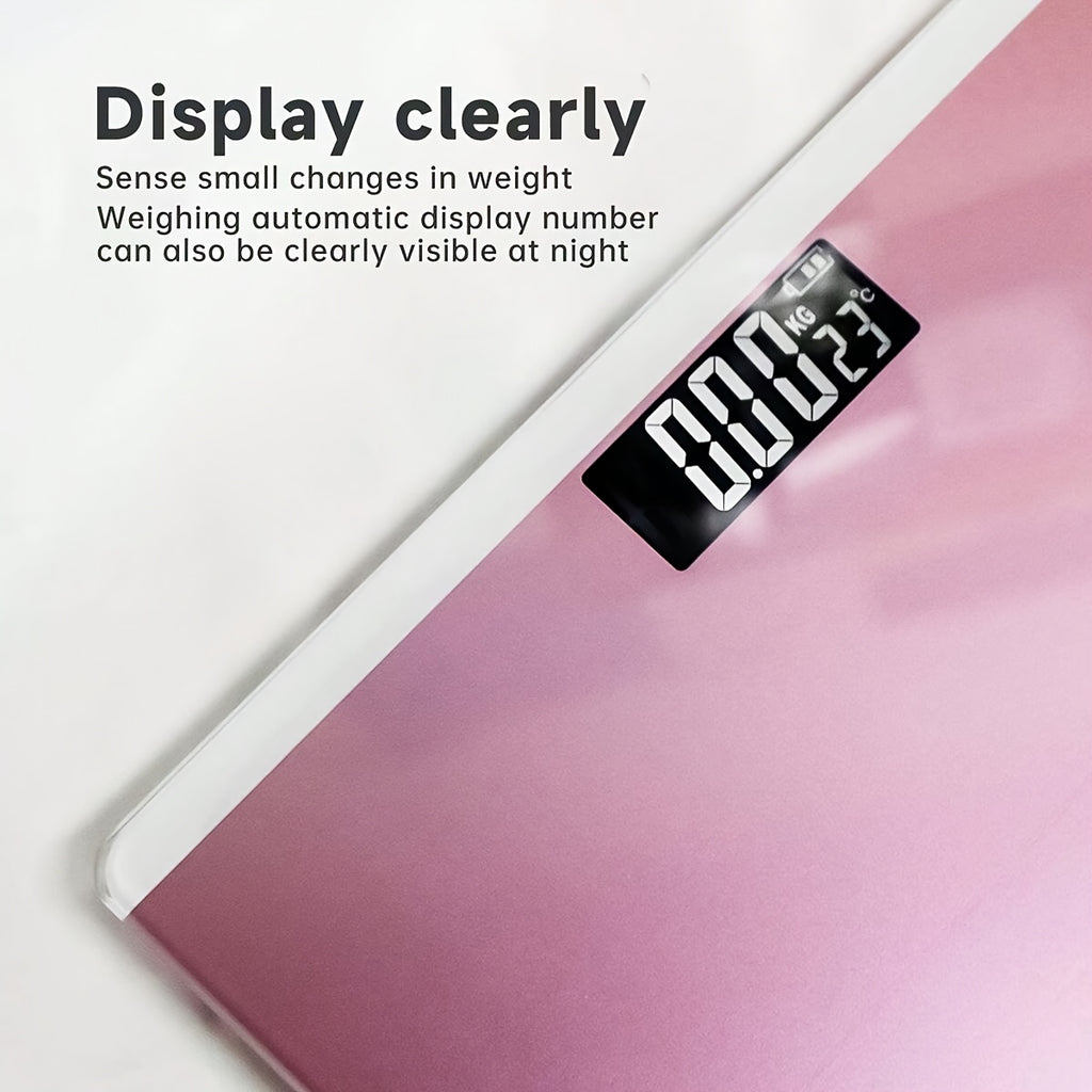 1pc Digital Bathroom Scale, Smart Body Weight Scale with Indoor Temperature Display, Battery-Powered, ≤36V, No Battery Included