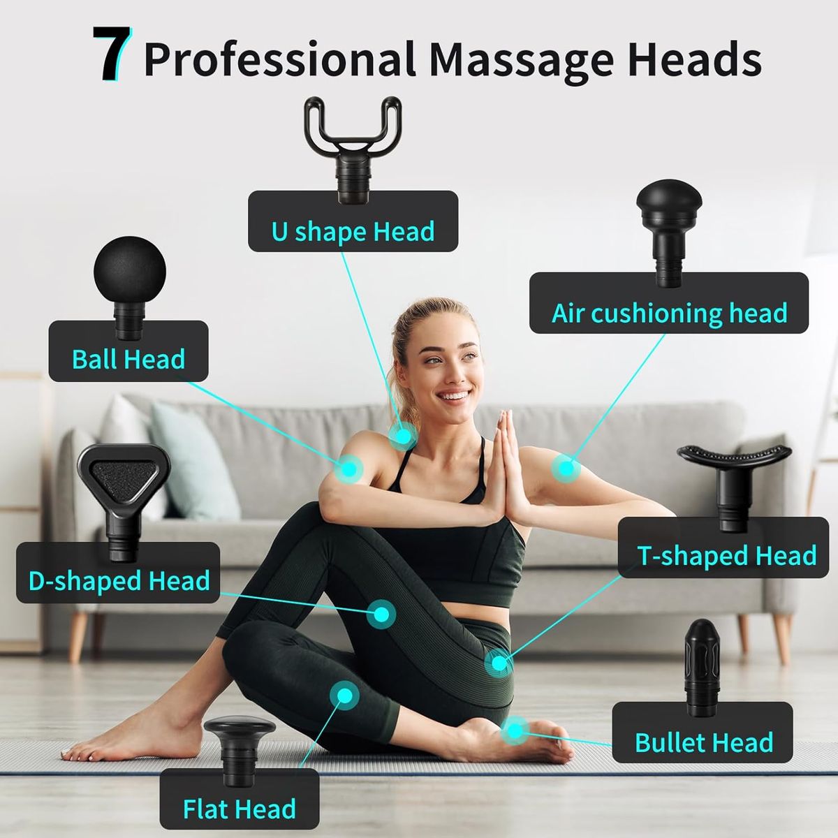 Massage Gun deep Tissue, 6 Speeds Powerful Handheld Percussion Muscle Massager Gun with Portable Travel Case for Back, Shoulder, Sore Muscles, Pain Relief for Athletes, Relax, Gifts,  Compact Design, Sturdy Material, Deep Tissue Massager, Fitness