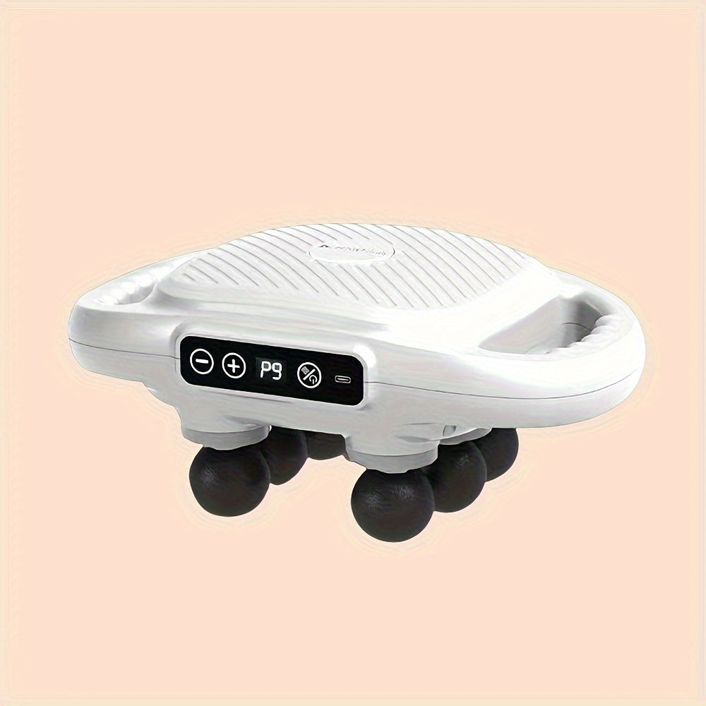 JustEvo Professional 6-Head Fascia Massage Gun, Multiple Modes, Various Intensity Levels, High-frequency Vibration, Muscle Relaxation, Full-body Massage, Suitable for Home, Office, And Gym Use.