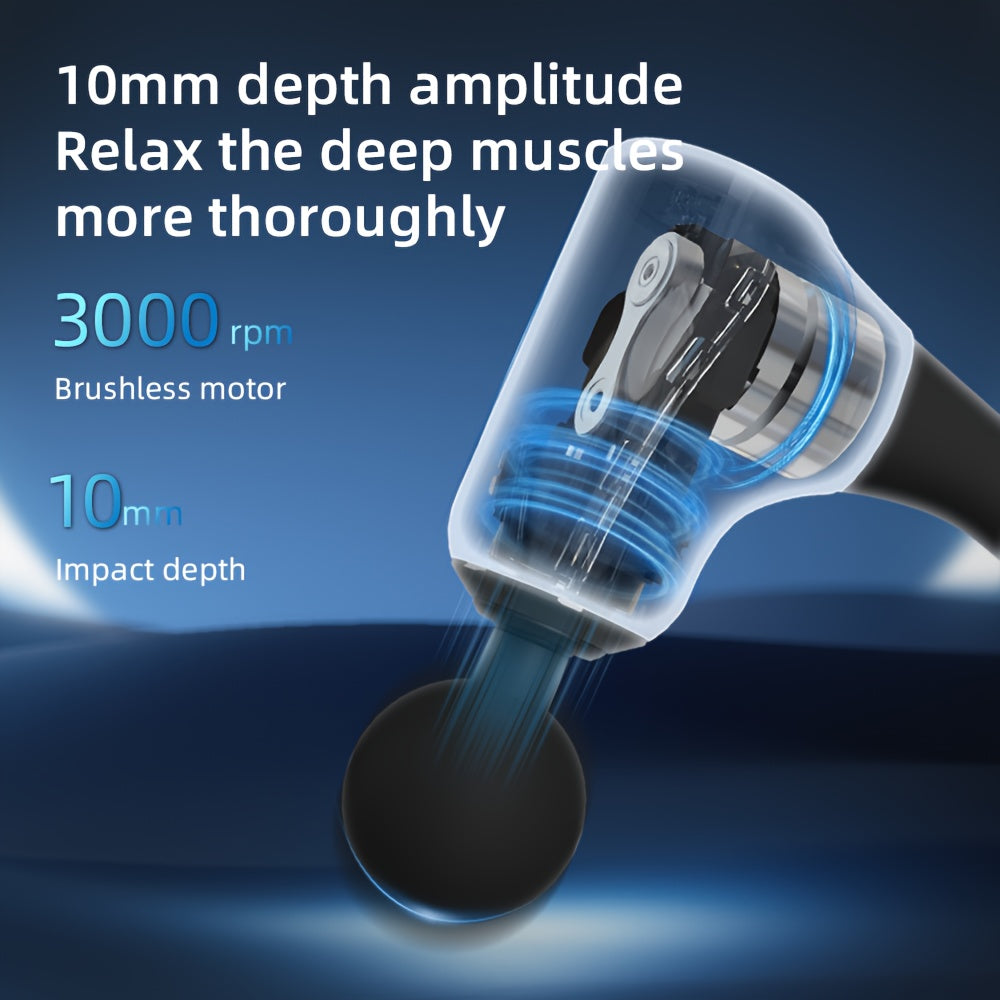 Enhanced Device Featuring 10Mm Deep Tissue, a Longer Handle for,,, Waist, And, a Portable Alleviation Tool with Four Attachments And Five Speed Settings.