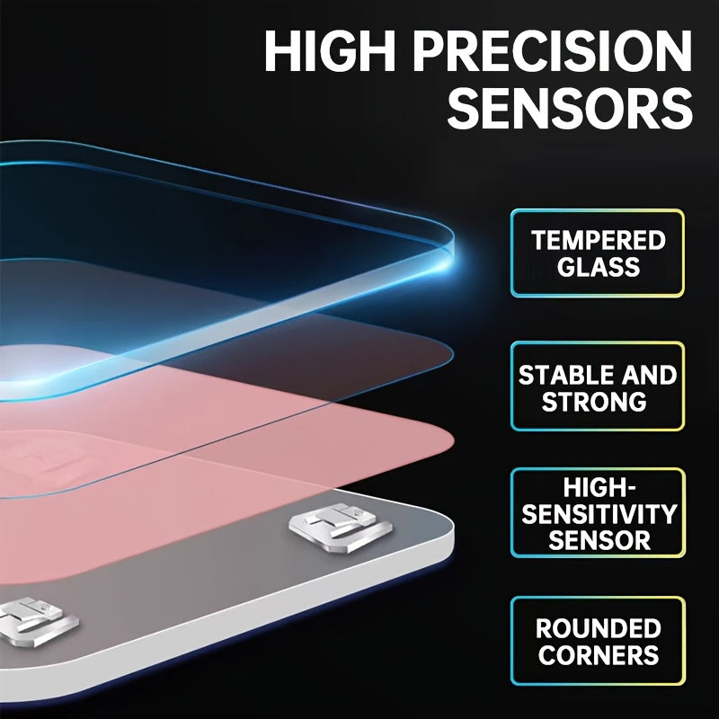 Upgraded Design, Enlarged Surface, 400 LB High-strength & High-precision Electronic Weight Scale, Smart Digital Bathroom Scale, Unlimited User, Automatic Recognition, HD LCD Display & Temperature Display, LB\u002FKG Multi-function Body Weighing Machine