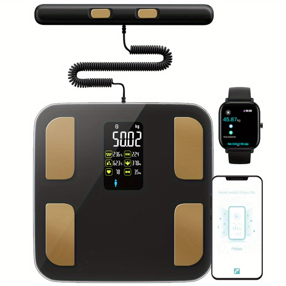 Smart Digital Scale for Home Use, Health & Fitness Body Weight Measurement with Large Color Display, 360 lbs Capacity