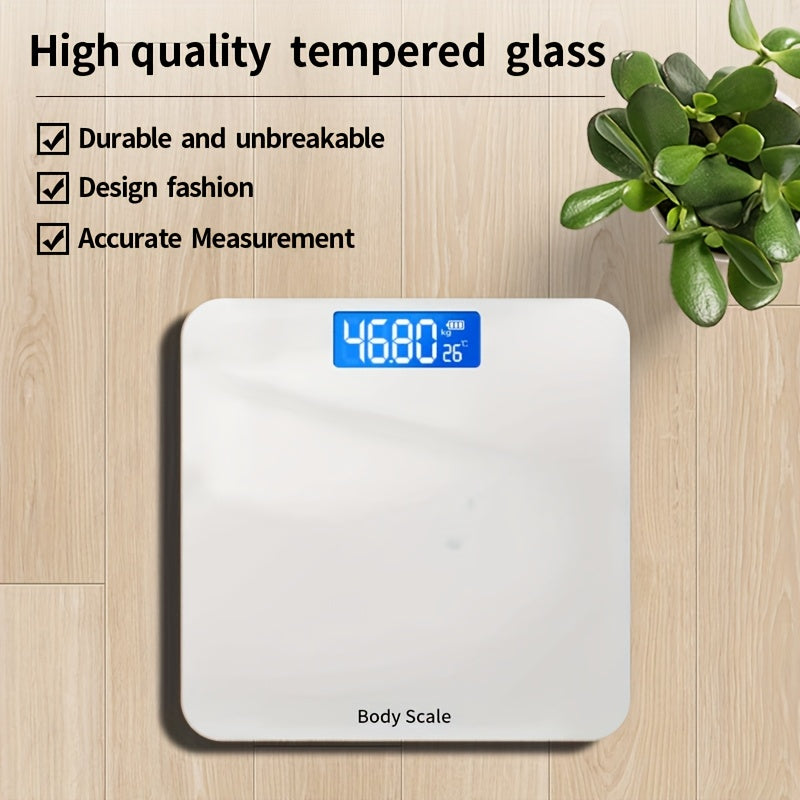 Smart Bathroom Scale with Backlit LCD Display, High-Precision 4-Sensor Digital Body Weight Scale, AAA Battery Operated (Not Included), Accurate Weight Tracking for Home Use