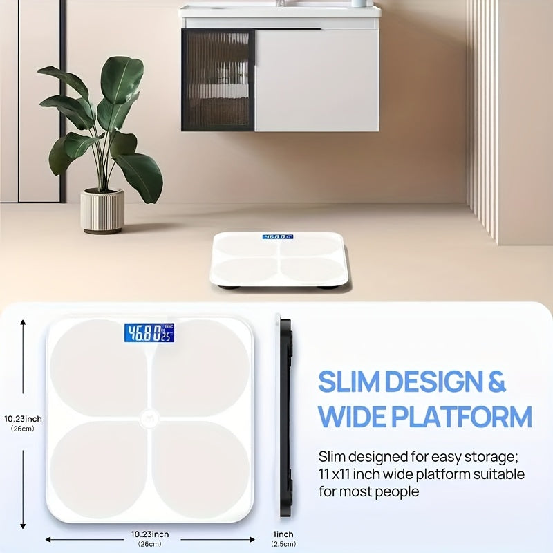 Smart Electronic Weight Scale Smart Electronic Weight Scale with LCD Display, Temperature Display, Maximum Weighing: 400 lbs (180 kg), Battery Powered, Flexible Switch lb\u002Fkg