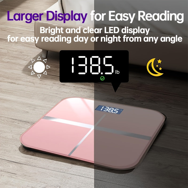 Upgraded Design, Enlarged Surface, 400 LB High-strength & High-precision Electronic Weight Scale, Smart Digital Bathroom Scale, Unlimited User, Automatic Recognition, HD LCD Display & Temperature Display, LB\u002FKG Multi-function Body Weighing Machine