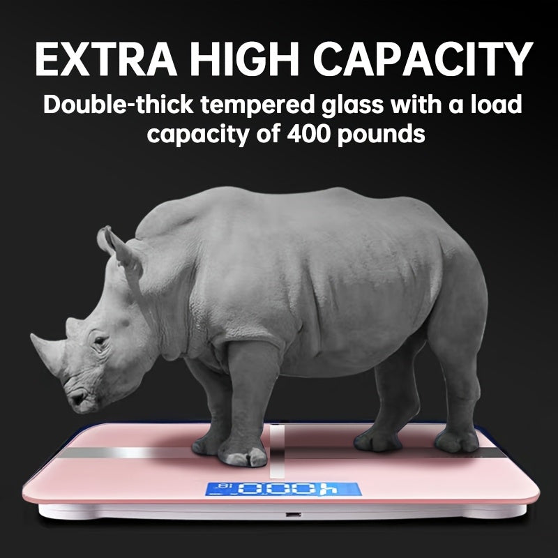 Upgraded Design, Enlarged Surface, 400 LB High-strength & High-precision Electronic Weight Scale, Smart Digital Bathroom Scale, Unlimited User, Automatic Recognition, HD LCD Display & Temperature Display, LB\u002FKG Multi-function Body Weighing Machine