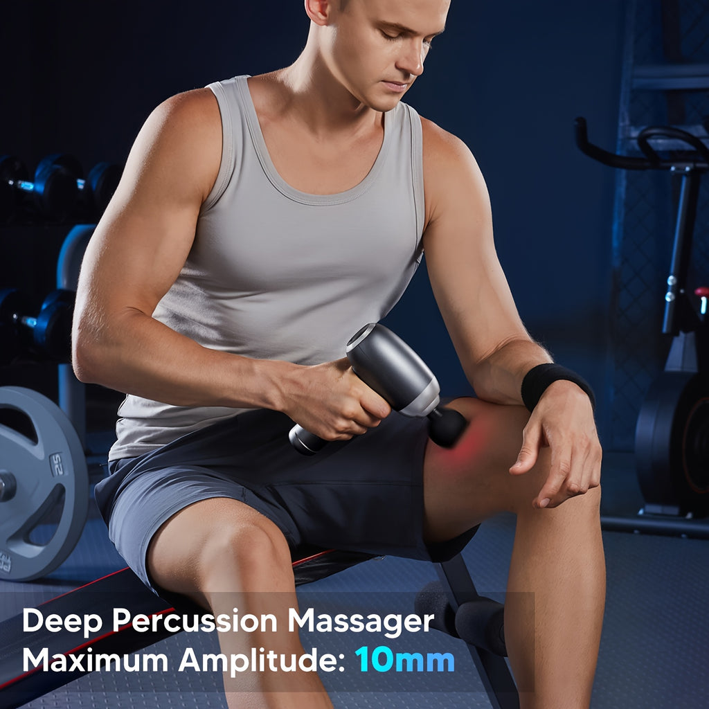 Massage Gun for Larger Athletes - a Percussion Tool for Muscle, Featuring Various Attachments, Silent Operation, Adjustable Speed Settings, Perfect for Athletes And an Excellent Gift for Holidays (Father'S Day\u002FMother'S Day\u002FChristmas)