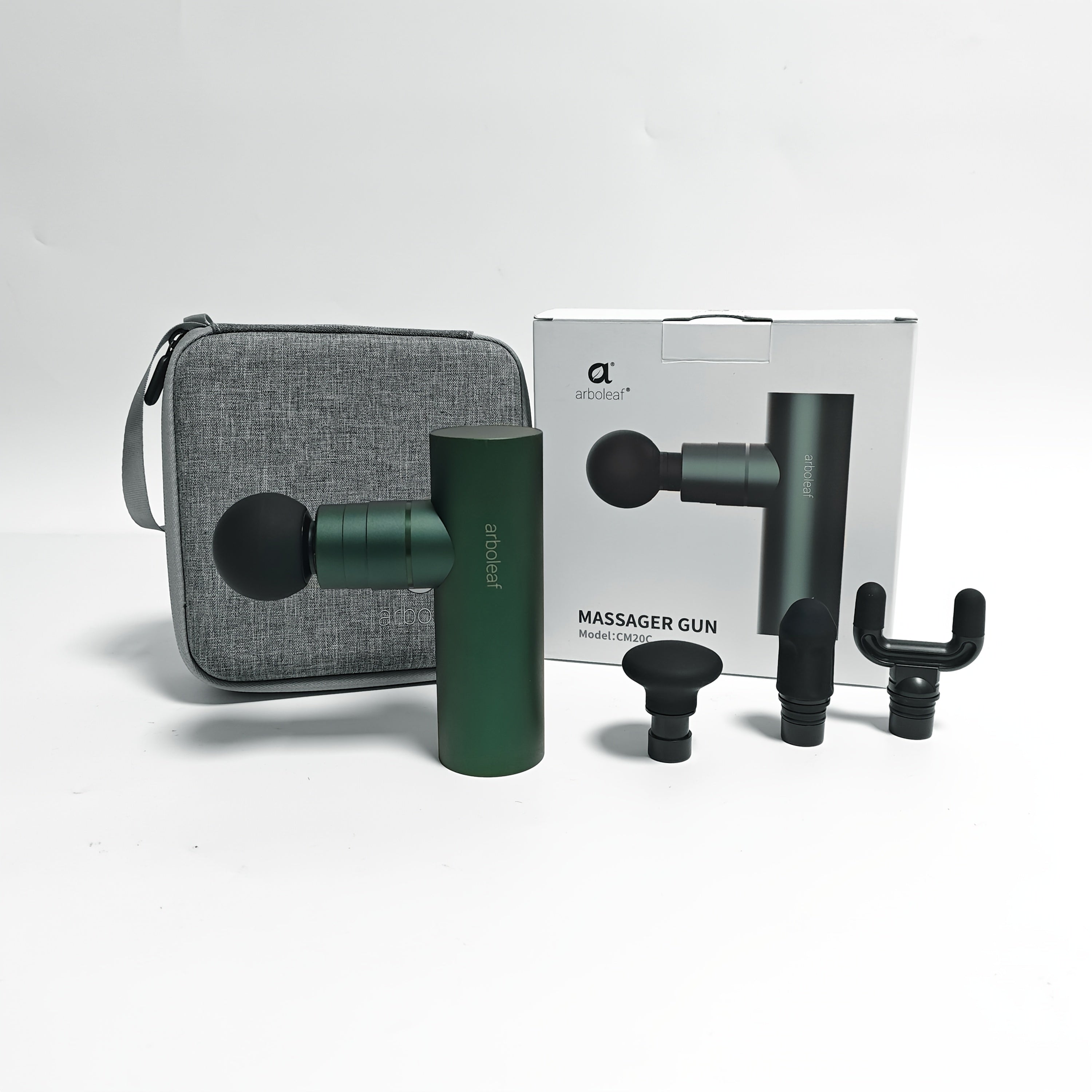 Compact Massage Gun Compact 5-Speed (3200 RPM) Metallic Green Massage Gun | 4 Attachments, 5.4'' Pocket-Sized for On-the-Go Muscle Relaxation, Percussion for Pre\u002FPost Workout, Includes Travel Case - Ideal Gift for Dad\u002FMom, Christmas & Birthdays