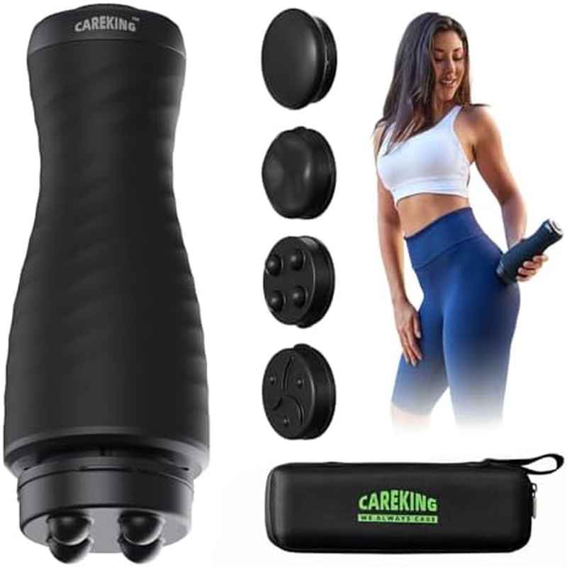 Women'S for deep Tissue Massage Gun with Vibration - Cordless & Battery-Powered (Batteries Not Included) - 5-Speed Adjustable with 4 Attachments (Cupping, Flat, Pointed, Fascia) for Muscle, Relief, Lymphatic Drainage & Body Sculpting - Ergonomic Des