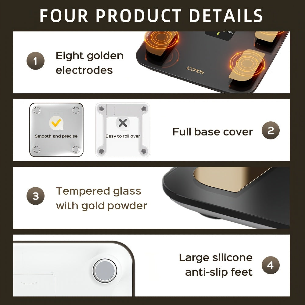 Smart Digital Scale for Home Use, Health & Fitness Body Weight Measurement with Large Color Display, 360 lbs Capacity