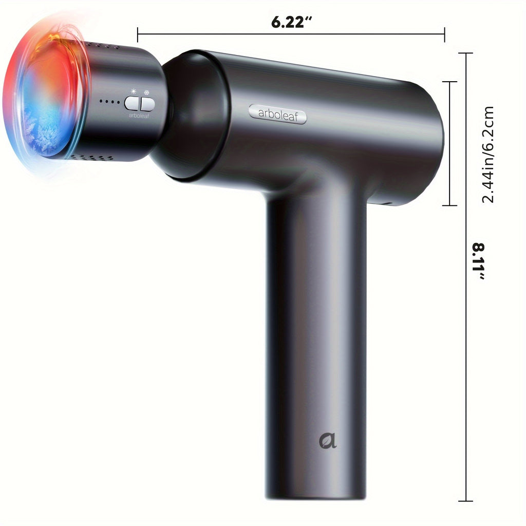 Arboleaf Hot & Cool Muscle Massage Gun, Large Percussion Massager With Heating & Cooling Heads, 5 Speed Levels For Deep Tissue Massager With 7 Attachments For Back Neck Shoulder Leg Relaxation, Touchscreen Power Switch Gift For Birthday & Christmas