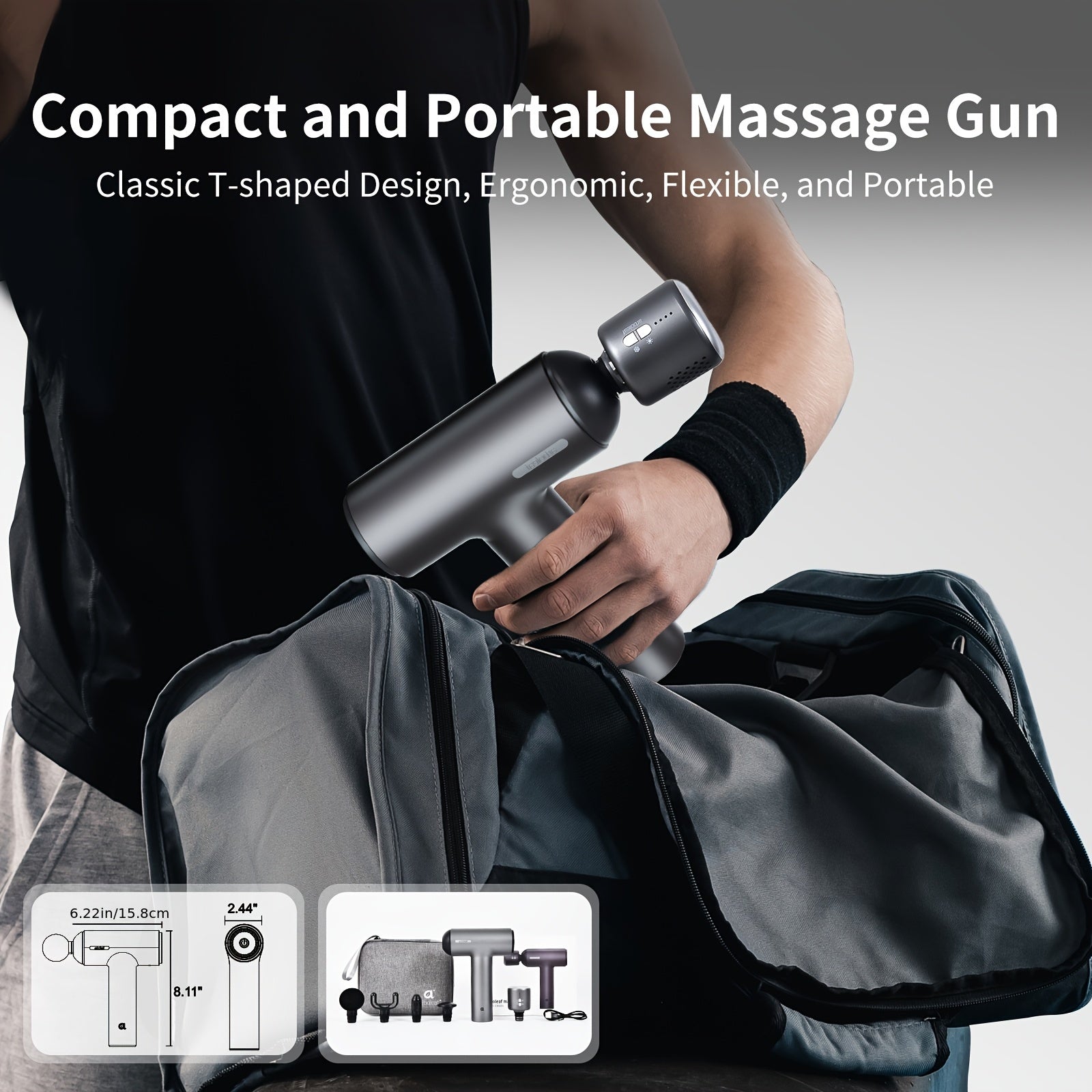Arboleaf Hot & Cool Muscle Massage Gun, Large Percussion Massager With Heating & Cooling Heads, 5 Speed Levels For Deep Tissue Massager With 7 Attachments For Back Neck Shoulder Leg Relaxation, Touchscreen Power Switch Gift For Birthday & Christmas