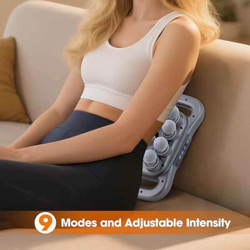 16 Head Massage Gun Set for Deep Tissue, 9 Styles Levels Electric Percussion Massager, Dark Grey