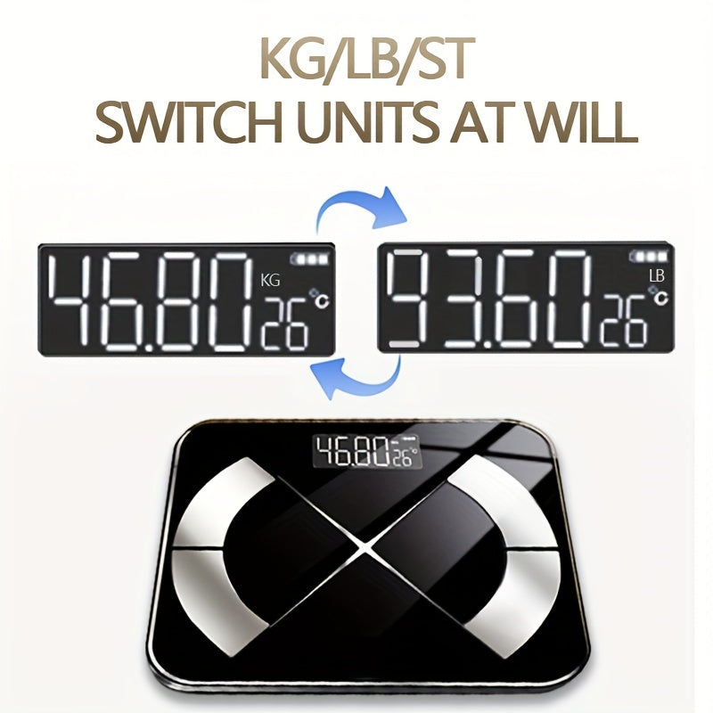 Wireless Smart LED Scale with App Connectivity - Battery Powered, Weight Tracking, Personal Care Electronics (Batteries Not Included)