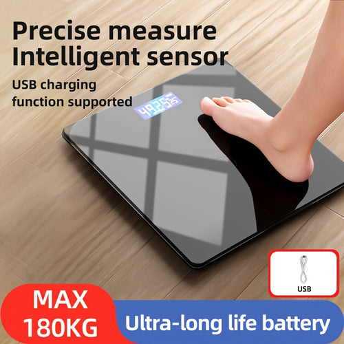 Smart Body Scale Smart Wireless Digital Body Scale | Accurate Home Weight Measurement, LCD Display, and Smart Touch Screen for Easy Use, Body Weight Scale, Modern Digital Scale, Touchscreen Enabled, USB Rechargeable Battery