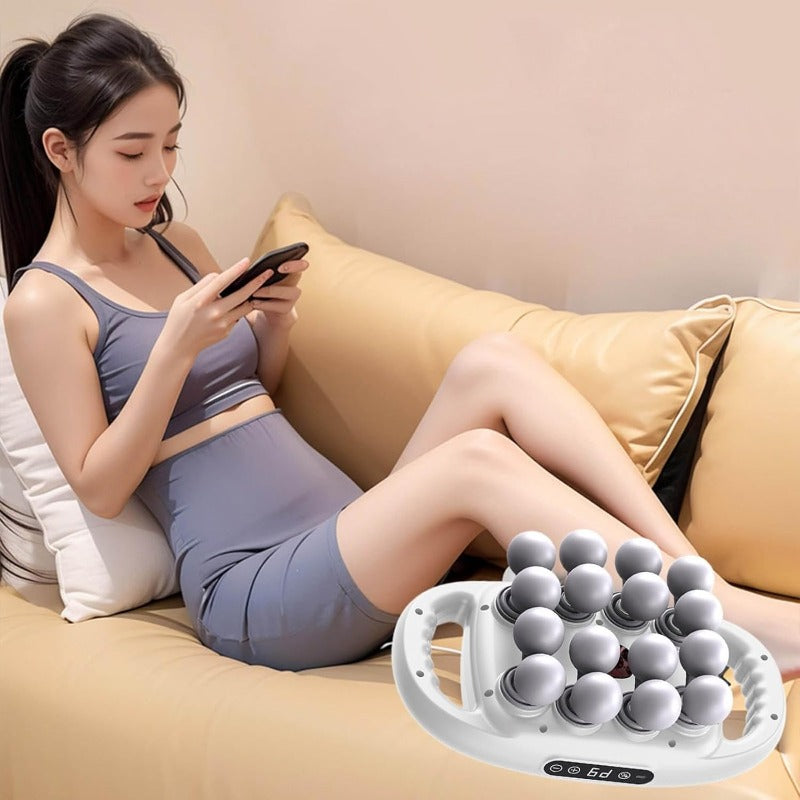 Evasea 8-Head Deep Tissue Massage Gun - Electric Muscle Massager with 16 Kneading Nodes, 9-Speed & 9-Mode Settings, Quiet Portable Device for Back, Legs, Arms, Hands-Free Operation, Type-C Fast Charge (Black) - Ideal Gift